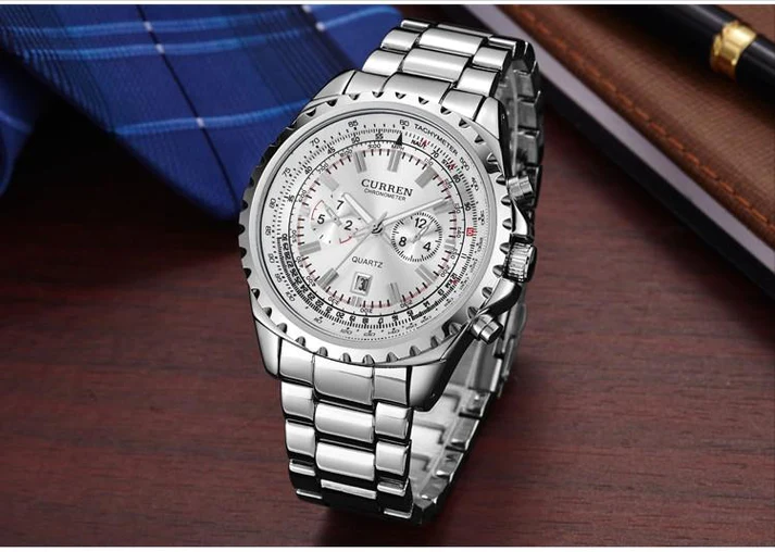 CURREN Original Brand Stainless Steel Band Wrist Watch For Couples With Brand (Box & Bag)