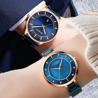CURREN Original Brand Stainless Steel Band Wrist Watch For Couples Wth Brand (Box & Bag)